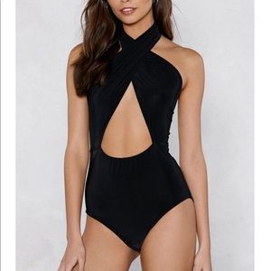 Nasty Gal cutout bodysuit, size 4